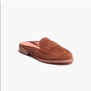 Madewell tan suede loafer mules